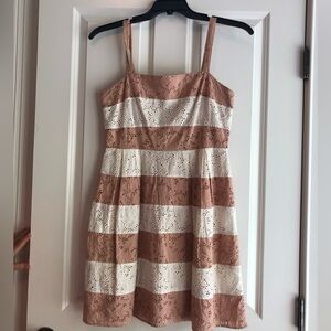 LOFT Rust and white dress